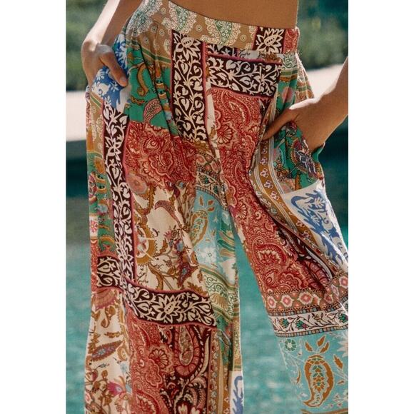 Anthropologie Multicolor Patchwork Wide Leg Pants - Picture 4 of 16